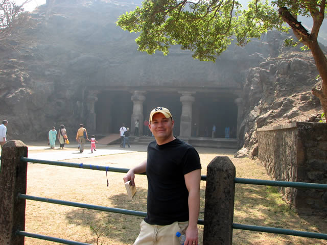 Yener in front of the caves