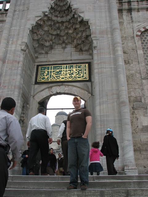 Yener in Front of the Blue Mosque